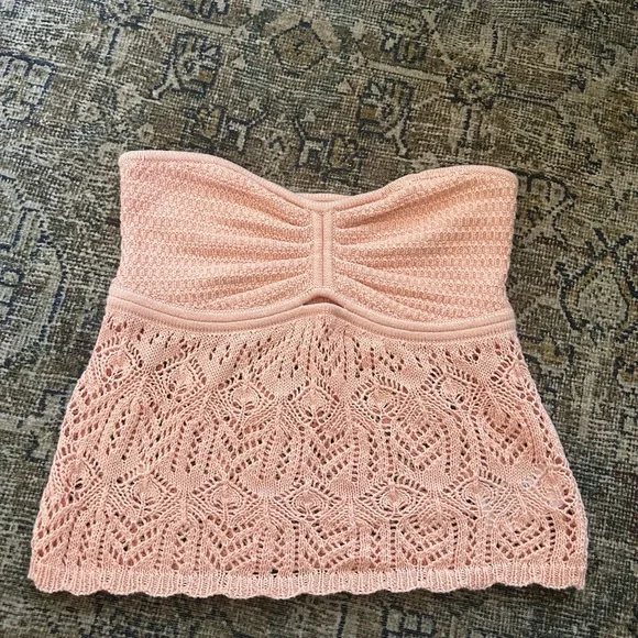 NWOT AE Cropped Crochet Tube Top - Picture 8 of 11
